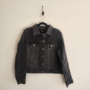 Express Women's Size XL Washed Black‎ Denim Jacket Brand New With Tags